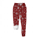 Women's casual fashion home Christmas print plush sweatpants XL