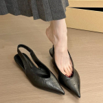 2025Uued Naiste Kingad Moodsad Terava Otsaga Sandaalid Seksikad Lumiprint Slingback Sandaalid 3cm Kiilukujulised Sandaalid Naistele Nahast &Uuml;hed Kingad 35 must