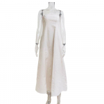Suvine Uus Puhkuse stiilis Prantsuse Kleit Khaki Puuvilla-linasegune Strapless Seljata Pikk Kleit Naistele S khaki