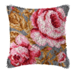 Loodusmaastik Latch Hook Komplektid Smyrna Padjap&uuml;&uuml;r S&otilde;lmepadi Pakett Lilletikandi Latch Hook Komplekt Set K&auml;sit&ouml;&ouml; Tikandipadi 43X43cm