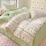 Neljaosalise puuvillase voodipesu komplekt, tekikott, voodipesu, &uuml;hiselamu voodilina kolmeosaline komplekt 1.2m bed