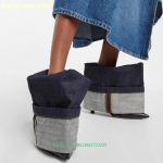 2025 Uued Naiste Denim Saapad V&auml;rvide Sobitus Terava Otsaga Stilettkontsaga L&uuml;hikesed Saapad Catwalk stiilis P&uuml;ksis&auml;&auml;rega &Uuml;leskeeratud &Auml;&auml;rega Saapad 34