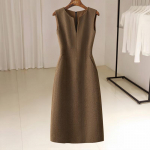 SIBISHE Naiste Elegantne Merino Villa Varrukateta Midi Kleit XL