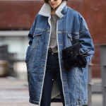 Soe talvine teksajakk Naiste mood S&uuml;gisvooder Teksad Pikk mantel Naiste Bomber jakid Teksajakk 3XL