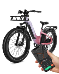 Bodywel JB1011 Maastikuelektrijalgratas 48V20Ah Aku 1000W E-Maastikuratas Esikorvi ja tagakorviga 26-tollised Paksude Rehvidega Elektrijalgratas roosa