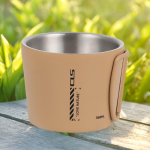 Telkimiskruus 350ml Korduvkasutatav Reisimug Jahipidamiseks Metall Matkamine Reisimine Laager Joomisn&otilde;u Kahekordse seinaga Joogin&otilde;u Isoleeritud Teekruus khaki