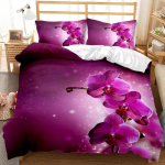 Lillad ilusad lilled 3D-prinditud voodipesukomplekt Hubane pehme tekikoti komplekt King Queen Twin suuruses S&uuml;nnip&auml;evakingitus Magamistoa kaunistus EU Single 135x200cm