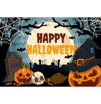 1 tk armsa ja r&otilde;&otilde;msa Halloweeni peo taustasein &ouml;&ouml;kuu kummitusloss k&otilde;rvits pestav b&auml;nner Halloweeni teemalise peo kaunistamiseks 100x150cm