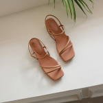 Suvine naine triibuline sandaal kontsaga sandaalid kandiline varvas 35