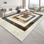 Moodne kuldne geomeetriline vaip elutuppa Kerge luksuslik vaip magamistoa kaunistuseks Suure pindalaga salongi diivani k&otilde;rvale p&otilde;randamatid 200x300 160*200cm