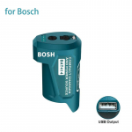 Toiteallika asendus Bosch 10,8V/12V akule, USB-port ja 12V alalisvoolupistik, kaasaskantav soojendusega jakkide akupistik