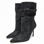 Moodsad Naiste 2024 Uued S&uuml;gis-Talvised Teravaotsalised Kauboi P&otilde;lvpikkused Chelsea Saapad Gladiaatori Mootorratta Stilettod Kingad Mujer Zapatillas 35 must