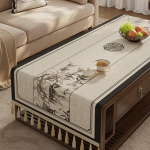 Zen Kohvilaud Lauakate Maakodu K&otilde;rgeklassiline Ristk&uuml;likukujuline S&ouml;&ouml;gilaud Lauakate K&uuml;ljekapp Telerikapp Tolmukate Riie 40*160cm [including tassel size]