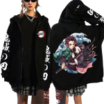 Moodne Anime Multikas Demon Slayer Mustriga Prinditud Dressipluus Meestele Naistele S&uuml;gis Talv Vabaaja L&otilde;tv Harajuku Fliis T&otilde;mblukuga Kapuutsiga XL white