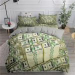 Raha tekikate King Microfiber Ameerika &Uuml;hendriikide F&ouml;deraalreservi dollarid Ben Franklini portreega Voodipesukomplekt 135x200cm 2pcs
