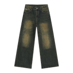 Denim Ameerika Retro Teksap&uuml;ksid Meeste Pesitud L&otilde;dvad Vabaaja Sirged Laiad P&uuml;ksid M mere laine