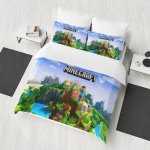 M-Minecraft 100% Pol&uuml;ester Anime Tr&uuml;kitud Voodipesu Komplekt Tekikate Kuninganna Puuvillane Armas Tr&uuml;kitud Multikas Tekikate 180*220cm 3pcs