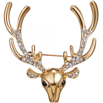 Deer head brooch with antlers, suitable for wearing on clothing beige
