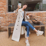Uue stiili Trench mantel naistele varas&uuml;gisel Korea stiilis lahtise temperamendiga salendav Briti stiilis jope S
