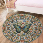 Liblikaga Retro &Uuml;mmargune Vaip, Vaip elutuppa, magamistuppa, diivani k&otilde;rvale, m&auml;ngutuppa, libisemiskindel p&otilde;randamatt86 120cmx120cm gray