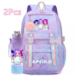 2 tk/komplekt Armas Anime Kpop Tr&uuml;kitud Seljakott 750 ml Vee Pudel Suure Mahutavusega Reisikott Teismelisele T&uuml;drukule Poisile Koolikott Laste Kingitus Rucksack