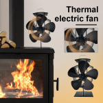 Puidupliidi ventilaator puu/palgip&otilde;leti/kamina jaoks, puupliidi ventilaator, mis t&ouml;&ouml;tab soojaga, mis ei vaja elektrit, toob talvel sooja One Size must