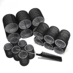 Hair Curling Rollers in Various Sizes for DIY Lazy Hair Styling, Air Bangs Curlers, Plastic Hair Curling Tool Black 19 black