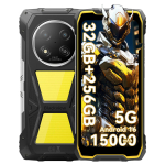 Blackview ROCK 2 PRO Tugev mobiiltelefon, 8 GB muutm&auml;lu, 256 GB salvestusruumi, 5G, Android 16, 15000 mAh nutitelefon Only cell phone kollane