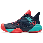 Anta ENDLESS FIRE Synthetic Leather, Textile Abrasion Resistant Slip Resistant Mid top Basketball Shoes Men's Blue Red 11931605-3 44.5 black