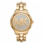 Michael Kors Suur Runway Mercer Kuldse Tooni Pav&eacute; Logoga K&auml;ekell MK6714 hall