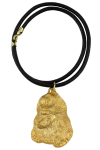 Poodle - necklace with a dog in a gift box, gold-plated pendant for a dog lover, striking jewelry by Art-Dog black