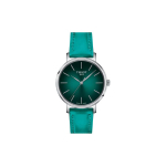 TISSOT Kvartsmehhanism 50 meetrit Veekindlus Naiste K&auml;ekell 34mm Roheline sihver Nahkrihm T143.210.17.091.00 Regular Watch Box
