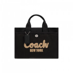 Coach Cargo 34 Logo T&otilde;mblukuga L&otilde;uendi ja Satiini &Otilde;la Risti-keha T&otilde;mblukuga Kott Suur Naiste k&auml;ekotid Must CP158-LHBLK Basic Set (Bag+Dust Bag)