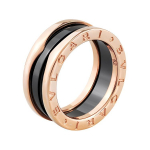 BVLGARI B.Zero1 Kitsas Topeltr&otilde;ngas Kirjaga Graveeritud 18K Roosakuldne S&otilde;rmus Naiste s&otilde;rmused AN855962 Box,Warranty Not Included,50