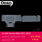 For Kia Sorento MQ4 - Car Interior Center console Transparent TPU Protective film Anti-scratch Repair film Accessories Style A For RHD gray