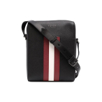 Bally Business Casual triibuline nahast &otilde;la-crossbody kott Meeste kotid Must 6236783 Basic Set (Bag+Dust Bag)