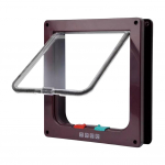 Kassiklapiga uks neljasuunalise turvalukuga ABS plastikust v&auml;ravaga kutsika kassipoegade ohutus sisse/v&auml;lja koera kassi klapiga uksekomplekt V&auml;ikeste lemmikloomade tarvikud S tumepruun v&auml;rv