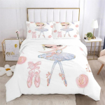 Multikas balletit&uuml;druk 3D-prinditud voodipesukomplekt Tekikatted Padjap&uuml;&uuml;rid Tekk Voodipesukomplekt Voodipesu Tekikate 228x228cm 3pcs