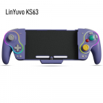 LinYuvo KS63 RGB juhtmevaba kontrolleri m&auml;ngupult Switchi ja Switch OLEDi jaoks, Retro GameCube Turbo m&auml;ngupult taganupuuga lilla