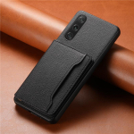 Luksuslik multifunktsionaalne PU-nahast rahakott-telefoni&uuml;mbris Coque Sony Xperia 1 5 10 IV 1V 10V 5III 1VII jaoks Kaardihoidjaga Kaan For Xperia 5 IV must