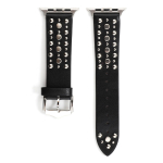 Naeladega Nahast K&auml;ev&otilde;rud Spordik&auml;epael Neetidega K&auml;epael Asendus K&auml;ev&otilde;ru Apple Watch Series 7/6/5/4/3 SE 38/40/42/44mm jaoks For 42mm black