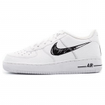 Nike Air Force 1 Low 'Doodle Swoosh - Valge Must' GS DM3177-100 36.5