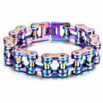 Rock And Roll V&auml;rviline Roostevabast Terasest Meeste K&auml;ev&otilde;rud Massiivne 18MM 9 Jalgratta Lingiga Kett K&auml;e Peal K&auml;ev&otilde;rud Meestele Poistele Ehted 21CM