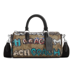Coach X Mint X Serf Koost&ouml;&ouml; Pitsiline 19 T&auml;hega Graffiti Klassikaline Monogramm Riistvara L&otilde;uend Ja Nahk Boston Koti Naiste K&auml;ekotid Khaki CM094-SVOT8 Basic Set (Bag+Dust Bag) gray