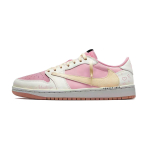 Travis Scott x Jordan Air Jordan 1 pehme roosa Travis Scott X AJ1 madalad pehmendusega madalad vintage korvpallijalatsid unisex DZ4137-700(Team1698-) 42.5