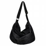 Y2K Vintage Pesitud Denimist &Otilde;lakott, Unisex Suure Mahutavusega Hobo Crossbody Kott, Streetwear Jean K&auml;ekott Meestele ja Naistele must