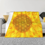 Elulill P&uuml;ha Geomeetria Tekk Flanell Fliis Geomeetriline Muster Mandala Visketekid Reisimiseks Voodipesu Diivan Tekk 150X200CM
