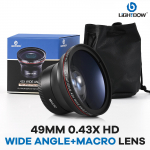 Lightdow 0.43x HD Superlainurkobjektiiv Makroosa Liitobjektiiv 49 mm objektiivifiltri suurusega Canon Nikon Sony Kaameraobjektiiv 49mm