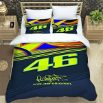 3D Noorte Moto R-Rossi 46 Voodipesukomplektid Mootorratas Lastele Poistele Tekikott Padjap&uuml;&uuml;riga Kodutekstiil Voodipesu Komplekt 70x133cm white