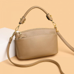 Luksuslik disainer Crossbody kott naistele 2023. Br&auml;ndi 3 kihiline k&auml;ekott Naiselik ehtsast kvaliteetsest nahast &otilde;lakott 24cm 10cm 16cm khaki